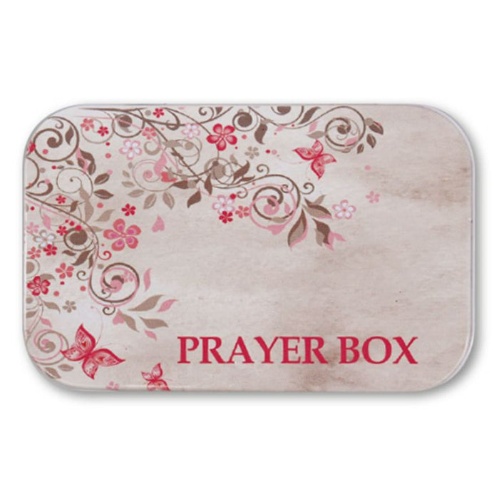 Prayer Box, Tin Prayer Box With Memo Pad & Pencil, Prayer on the Inside of the Lid 9.5cm / 3.75 Inches In Length