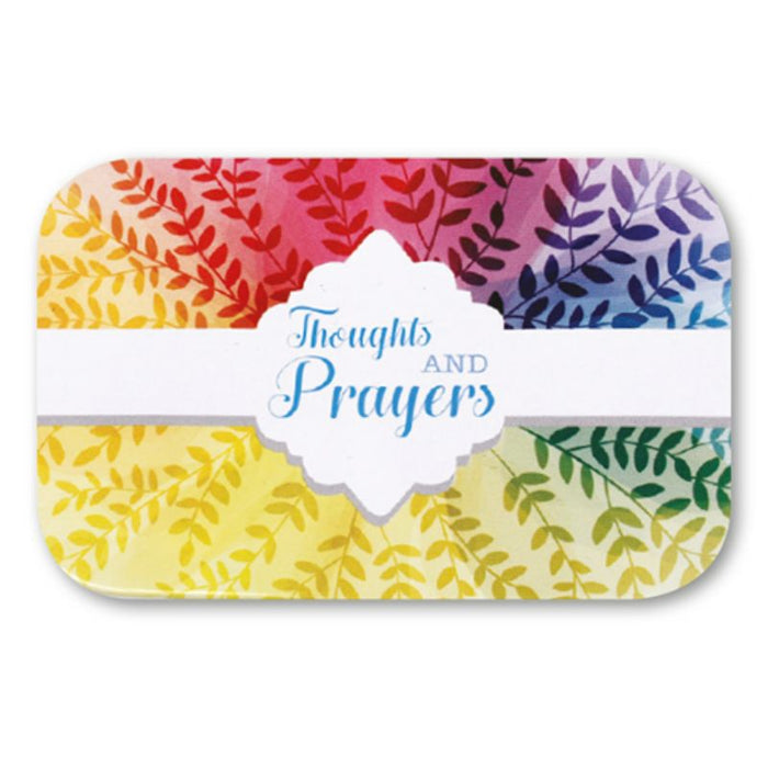Thoughts And Prayers, Tin Prayer Box With Memo Pad & Pencil, Prayer on the Inside of the Lid 9.5cm / 3.75 Inches In Length