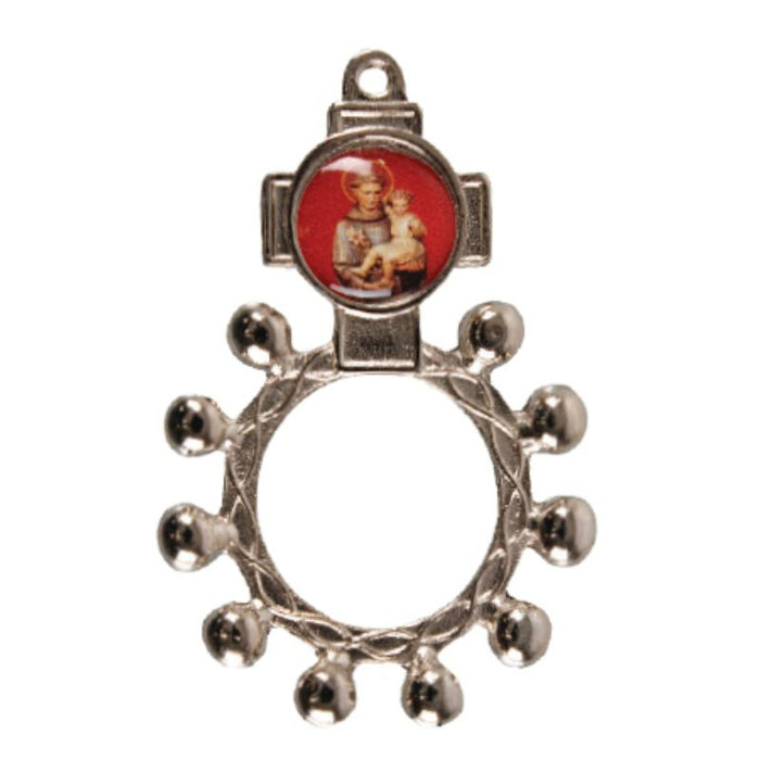 St. Anthony, Enamelled Metal Rosary Ring