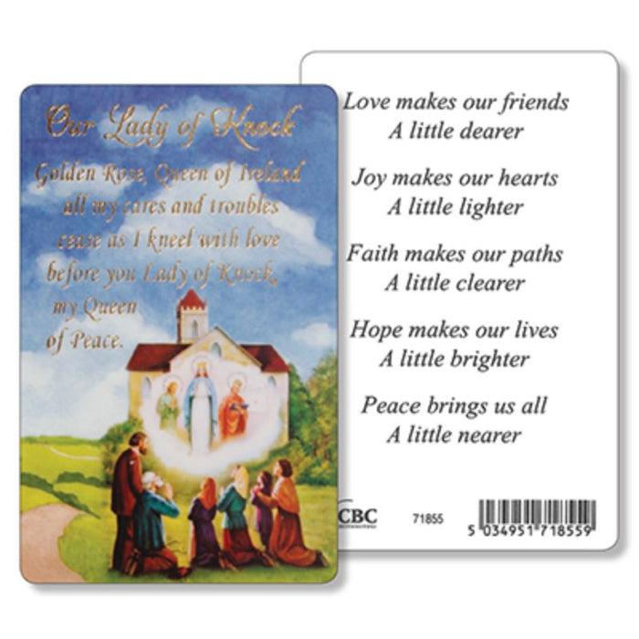 Our Lady Of Knock, Laminated Prayer Card