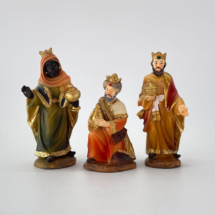Nativity Crib Set, 11 Handpainted Resin Figures 11.5cm / 4.5 Inches High and 38cm / 15 Inches Wide Stable