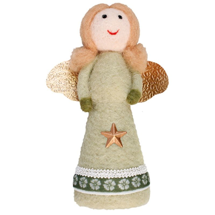 50% OFF Christmas Angel, Fabric Angel With Gold Wings & Star 21cm / 8.25 Inches High