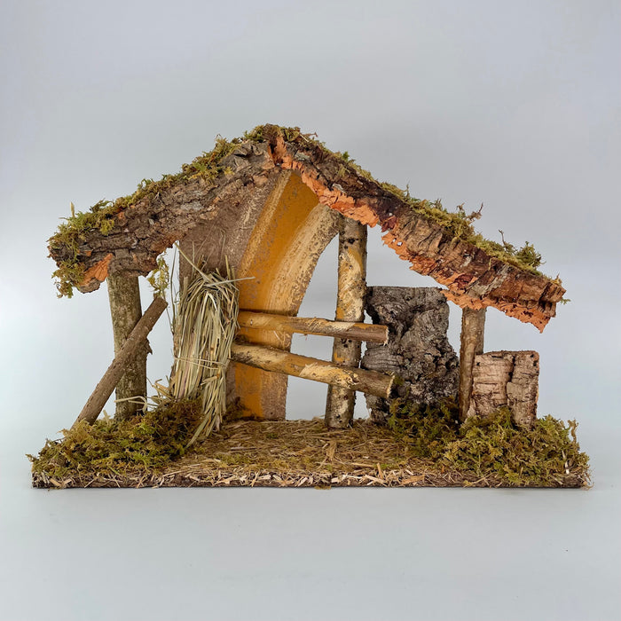 Nativity Crib Set, 11 Handpainted Resin Figures 11.5cm / 4.5 Inches High and 38cm / 15 Inches Wide Stable With LED Lights