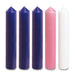 Advent Candles 12" x 2" Purple, Pink & White