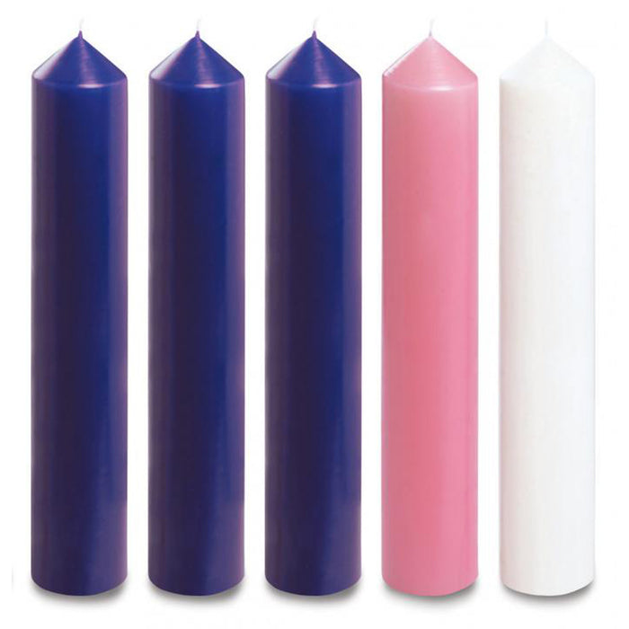 Advent Candles 18" x 2" Purple, Pink & White