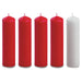 Advent Candles 8" x 2" Red and White