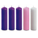 Advent Candles 8" x 2" Purple, Pink & White