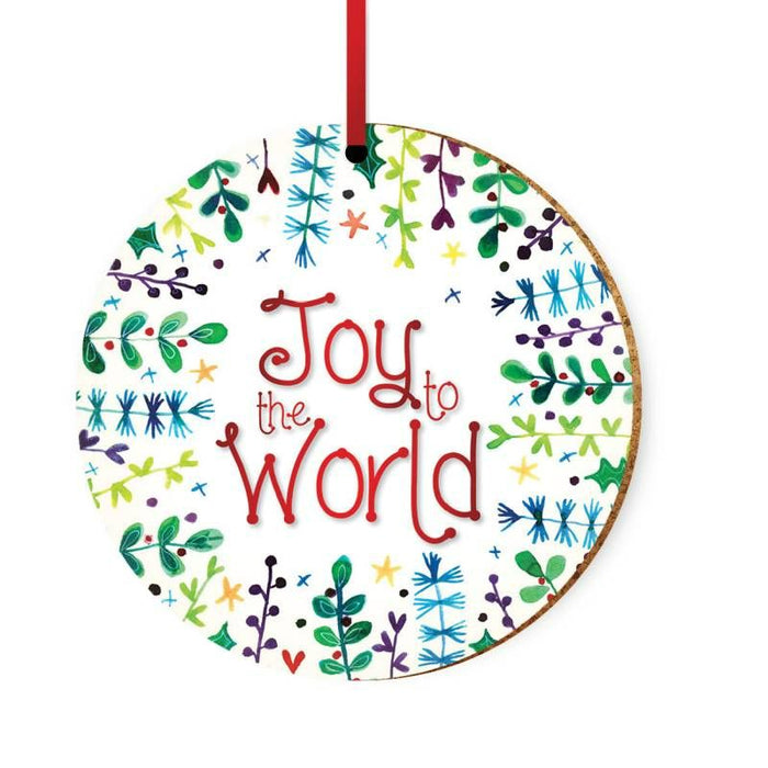 Joy To The World, Ceramic Christmas Decoration 10cm / 4 Inches Diameter