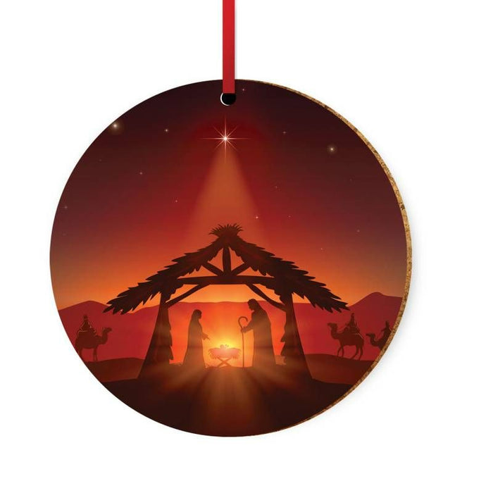 Nativity Stable, Ceramic Christmas Decoration 10cm / 4 Inches Diameter
