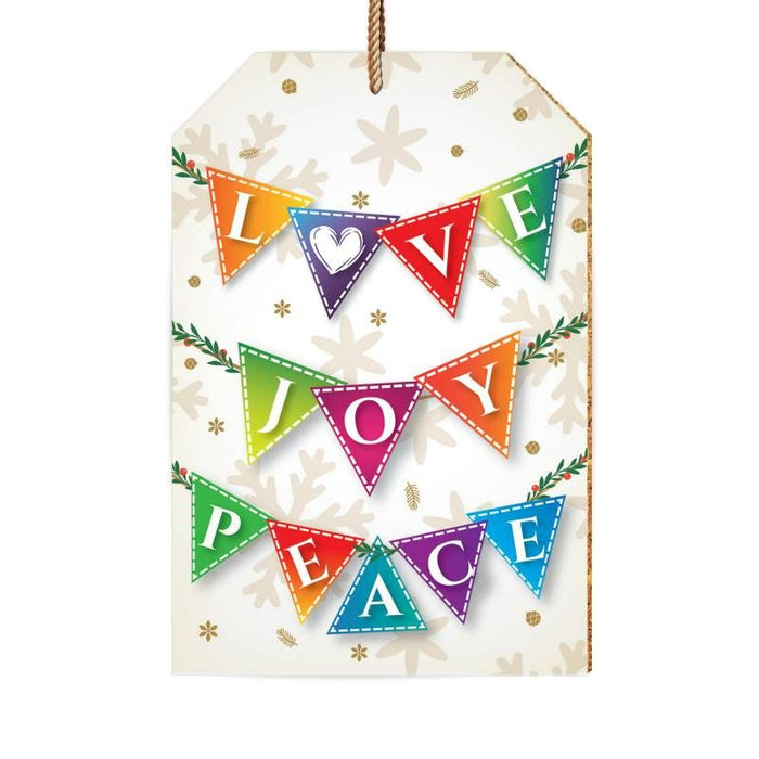 Love, Joy & Peace, Ceramic Christmas Decoration 15cm / 6 Inches High