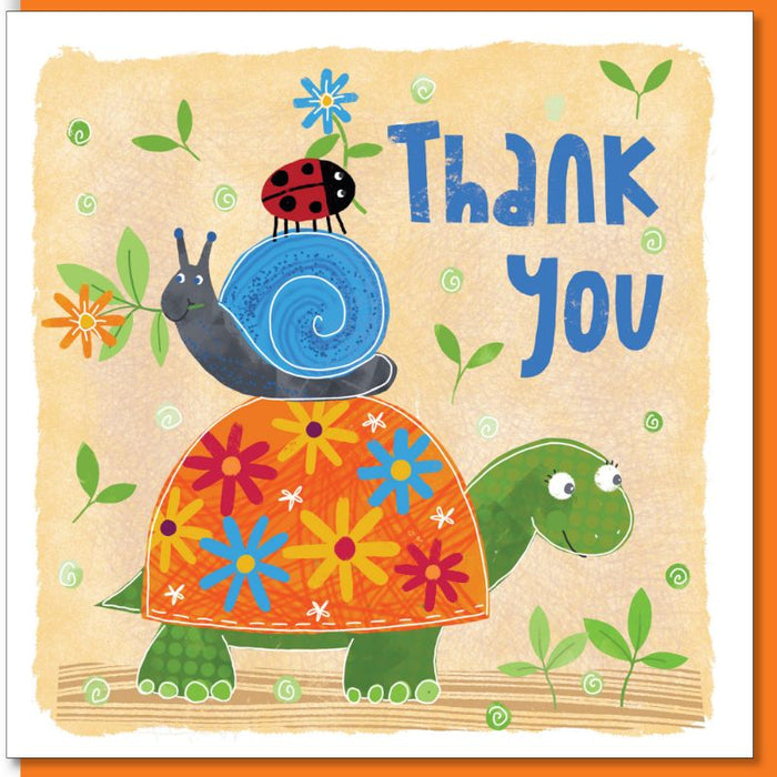 Thank You Greetings Card, Tortoise Design With Bible Verse Philippians 1:3