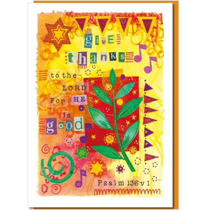 Give Thanks To The Lord, Psalm 136:1 Greetings Card