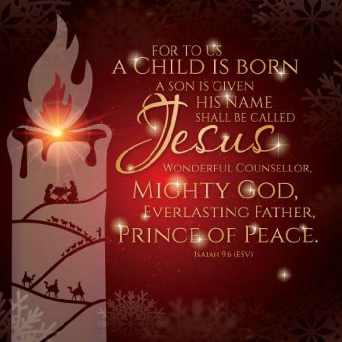 14% OFF For To Us A Child Is Born, Luxury Christmas Cards Pack of 10, Cover Bible Verse Isaiah 9:6