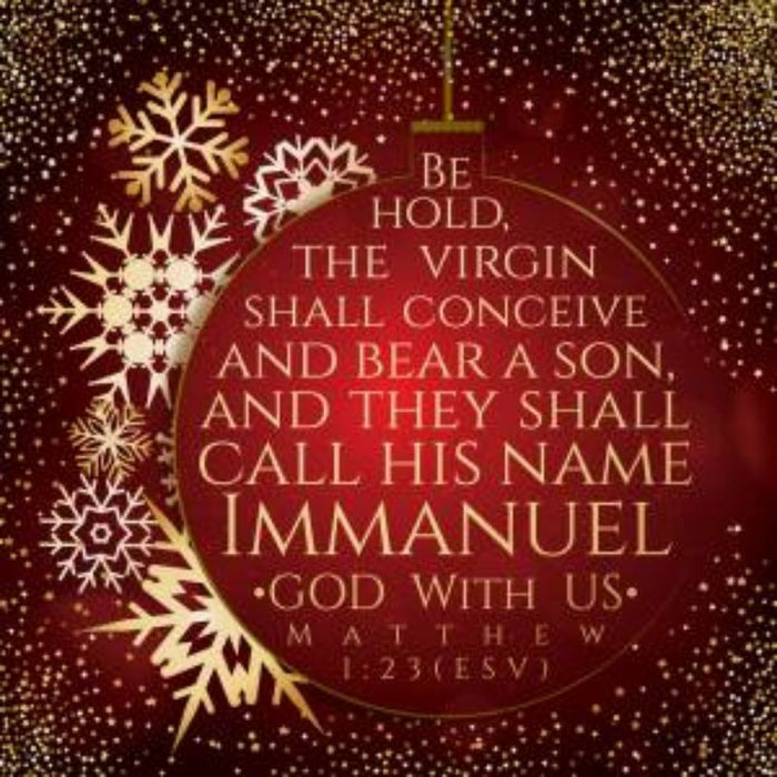Be Hold, The Virgin Will Conceive And Bear A Son, Luxury Christmas Cards Pack of 10, With Bible Verse Matthew 1:23