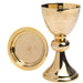 Church Supplies, Church Chalice and Paten Gold Plated With Engraved Grapes & Wheatsheaf Detailing