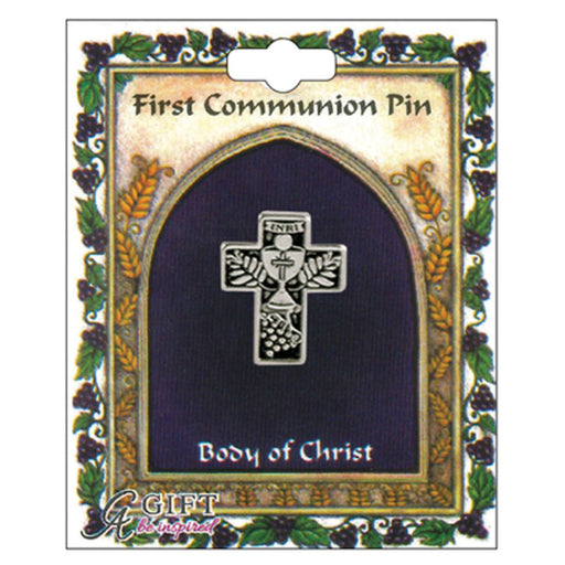 Catholic First Holy Communion Gifts, Chalice In A Cross, First Holy Communion Lapel Pin