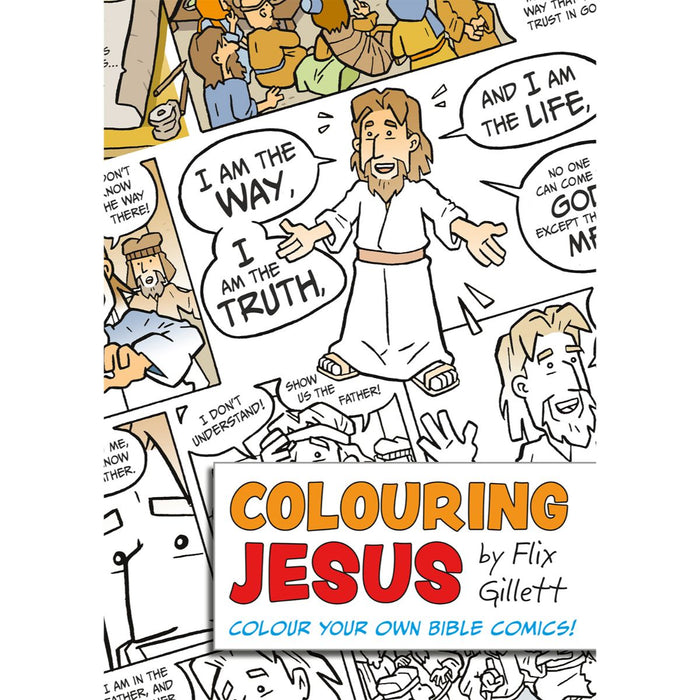 Children's Books, Colouring Jesus Colour Your Own Bible Comics! by Flix Gillett