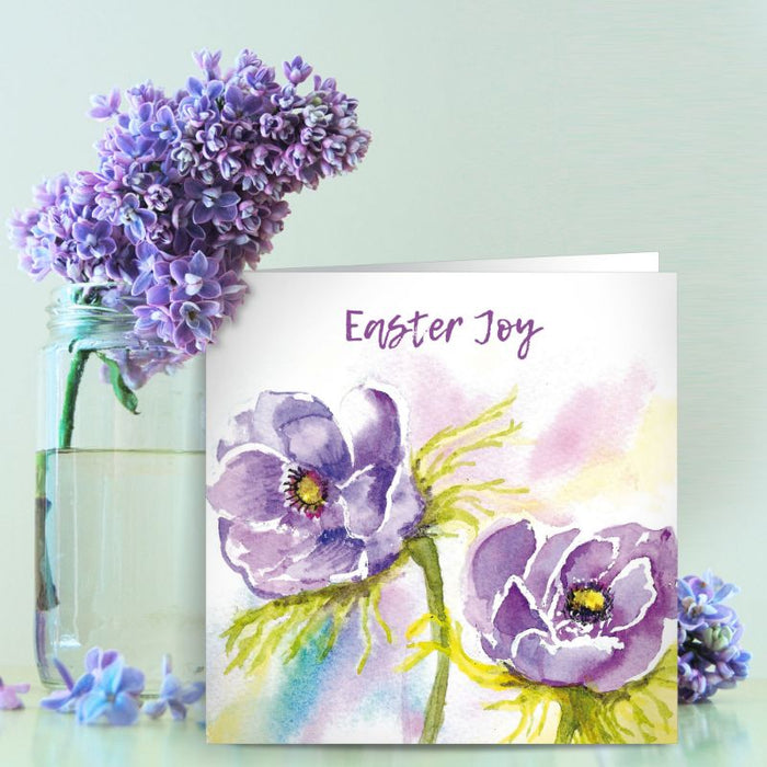Easter Greetings Cards Pack of 5, Easter Joy With Bible Verse On the Inside Hebrew 12:2