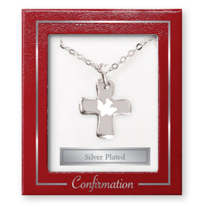 Dove of Peace and Cross Confirmation Pendant With 18 Inch Chain