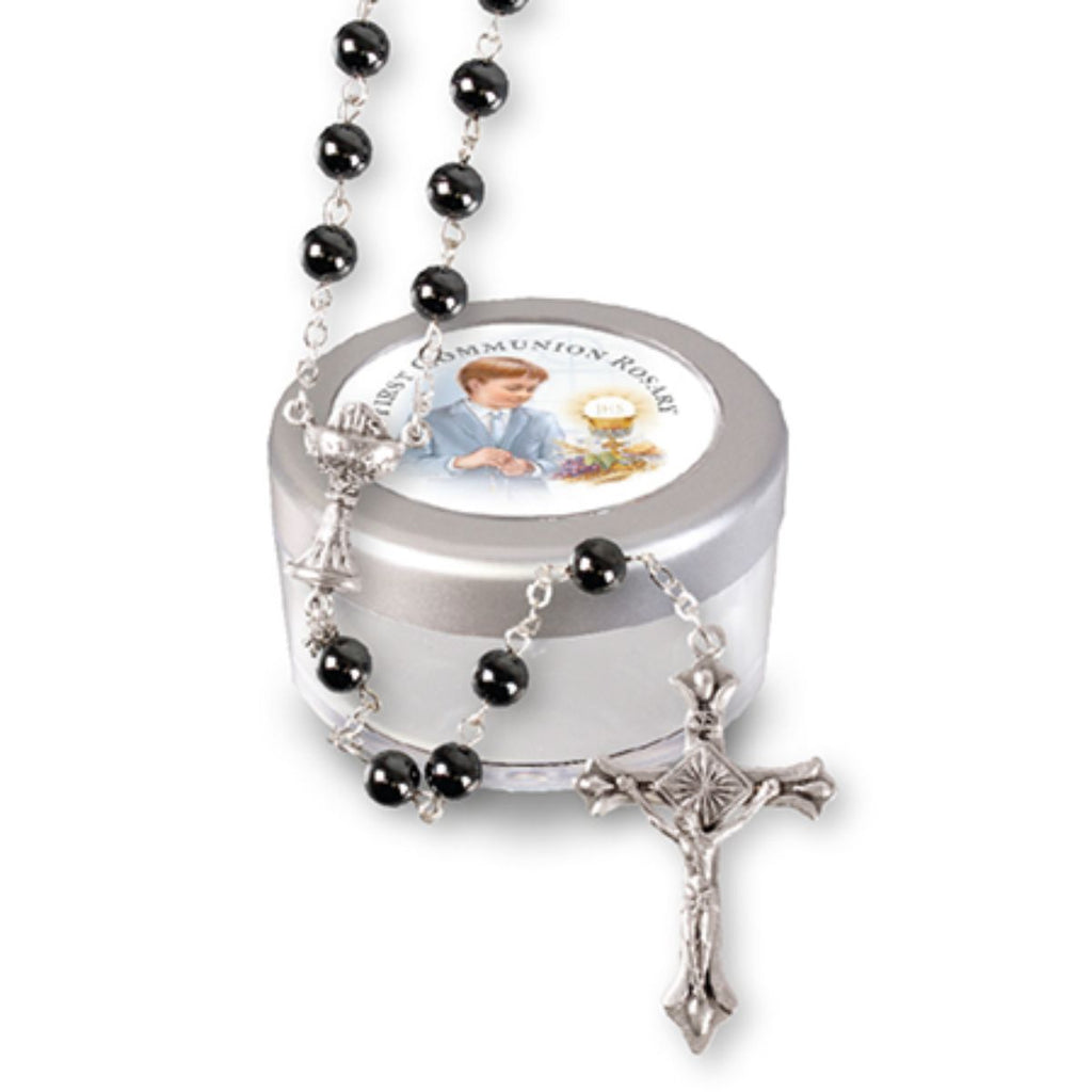 Rosary - Hematite Communion Rosary Box main image 0