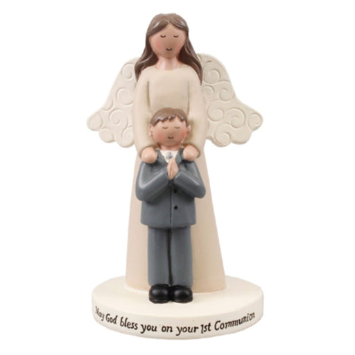 Catholic First Holy Communion Gifts, First Holy Communion Guardian Angel Statue For A Boy, 10cm High