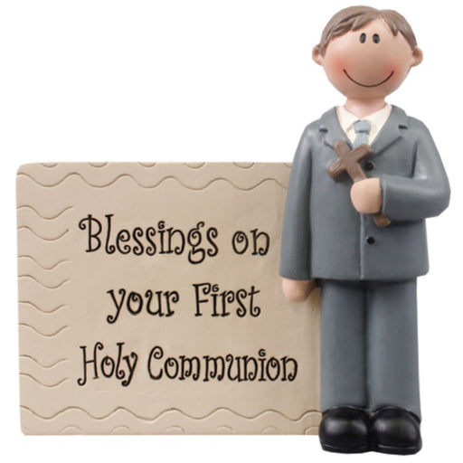 First Holy Communion Catholic Gifts, Blessings On Your First Holy Communion, Figurine For A Boy, 10.5cm High