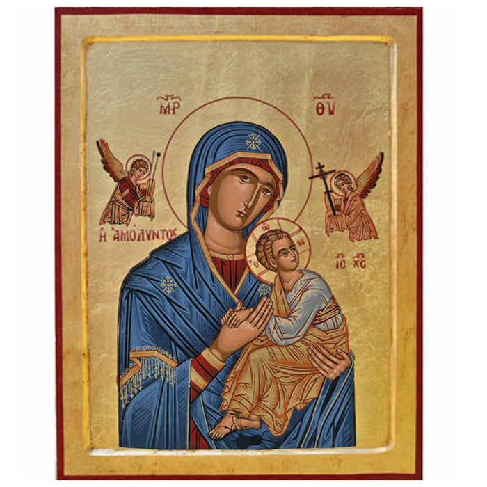 Virgin and Child of the Passion Handmade Recessed Icon, Available In 6 Sizes