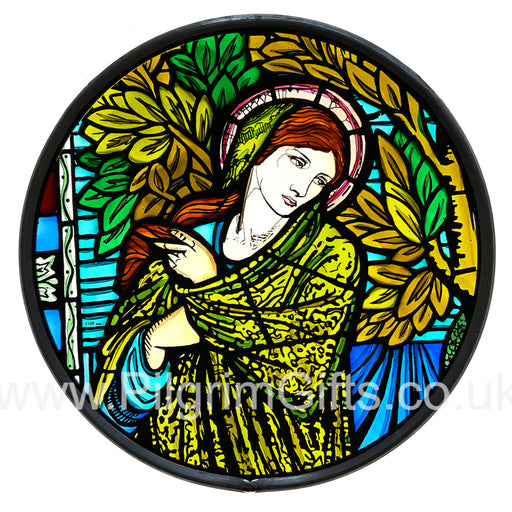 Cathedral Stained Glass, Madonna, Annunication Window Winchester Cathedral, Stained Glass Window Transfer 13.5cm Diameter