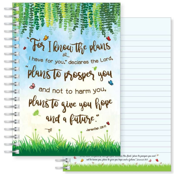 For I Know The Plans I Have For You, Notebook 160 Lined Pages With Bible Verse Jeremiah 29:11 Size A5 21cm / 8.25 Inches High