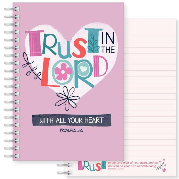Trust In The Lord With All Your Heart, Notebook 160 Lined Pages With Bible Verse Proverbs 3:5 Size A5 21cm / 8.25 Inches High