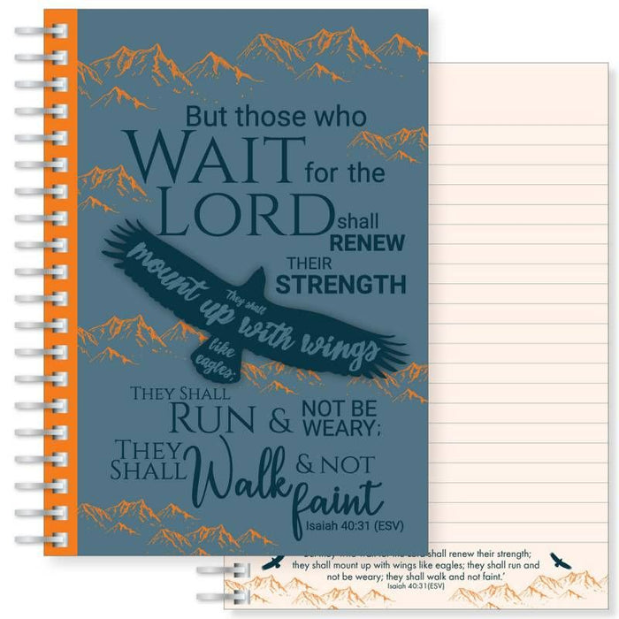 But Those Who Wait For The Lord, Christian Notebook 160 Lined Pages With Bible Verse Isaiah 40:31 - A5 Size