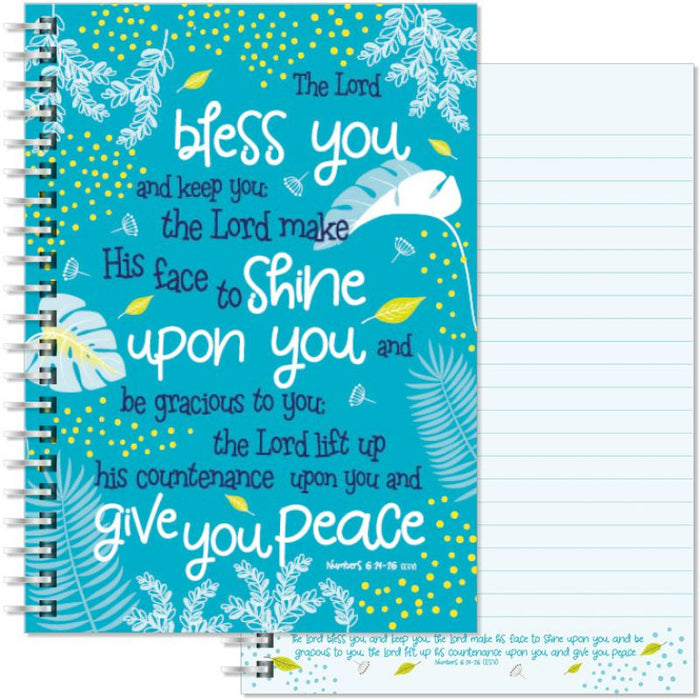 The Lord Bless You and Keep You, Notebook 160 Lined Pages With Blue Cover Bible Verse Numbers 6: 24-26 Size A5 21cm / 8.25 Inches High