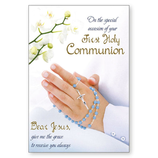 Catholic First Holy Communion Gifts, On-The-Special-Occasion-Of-Your-First-Holy-Communion-Greetings-Card-For-A-Boy-With-Prayer-Insert-