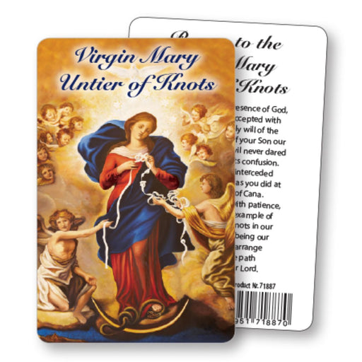 Catholic Prayers, Our Lady Untier of Knots, Laminated Prayer Card