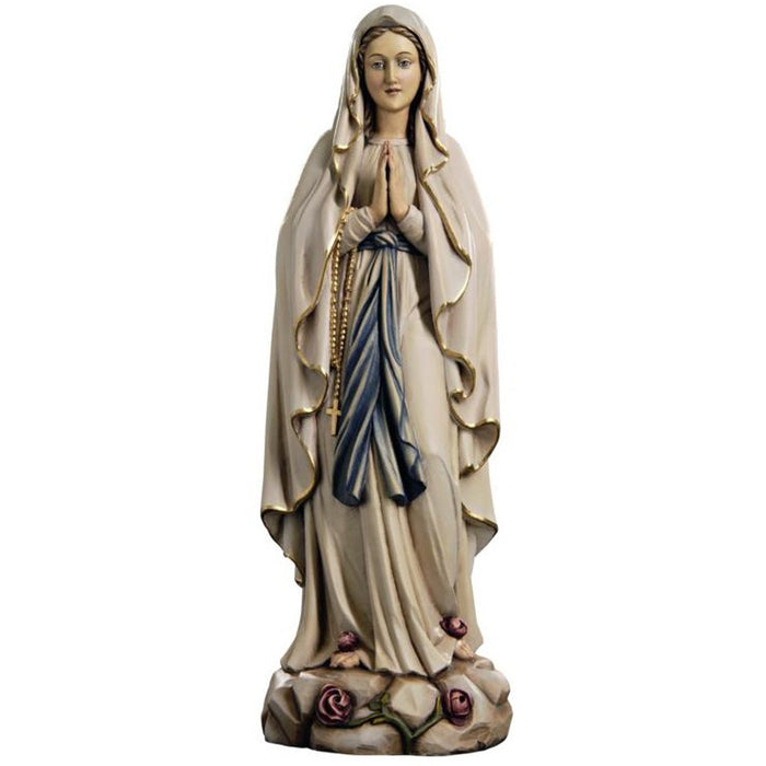 Our Lady Of Lourdes Wood Carved Statue Available In 8 Sizes From 30cm Up To 150cm Catholic Statue