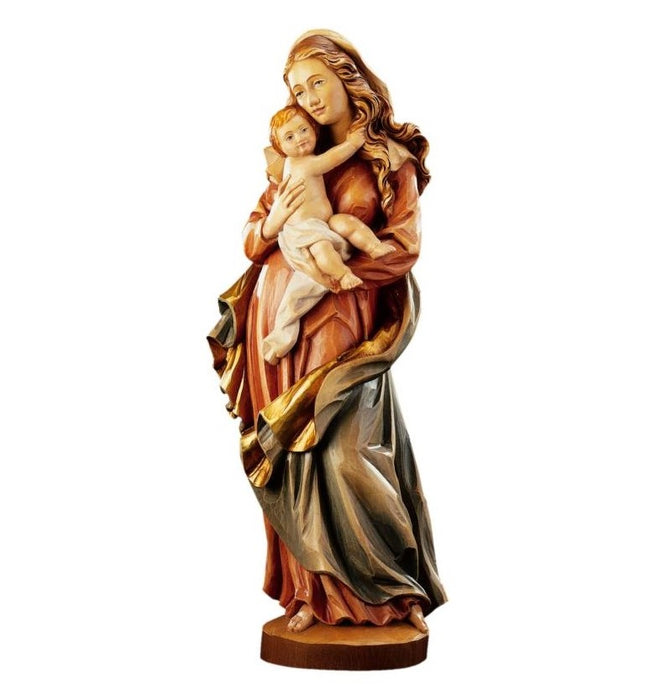 Our lady of the Meeting Mother And Child Woodcarving, Available In 5 Sizes From 60cm Up To 150cm