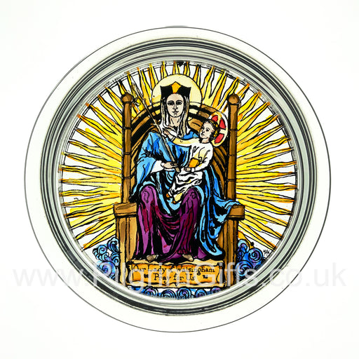 Our Lady of Walsingham Anglican Statue, Paperweight 7cm Diameter