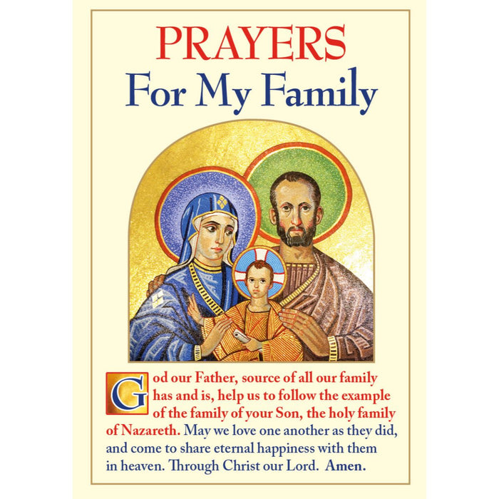 Prayers for my Family, 5 Page Prayer Leaflet, by CTS Available In 2 Pack Sizes