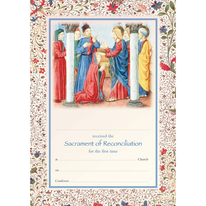 Sacrament Of Reconcillation Certificate, A4 Size Available In 2 Pack Sizes