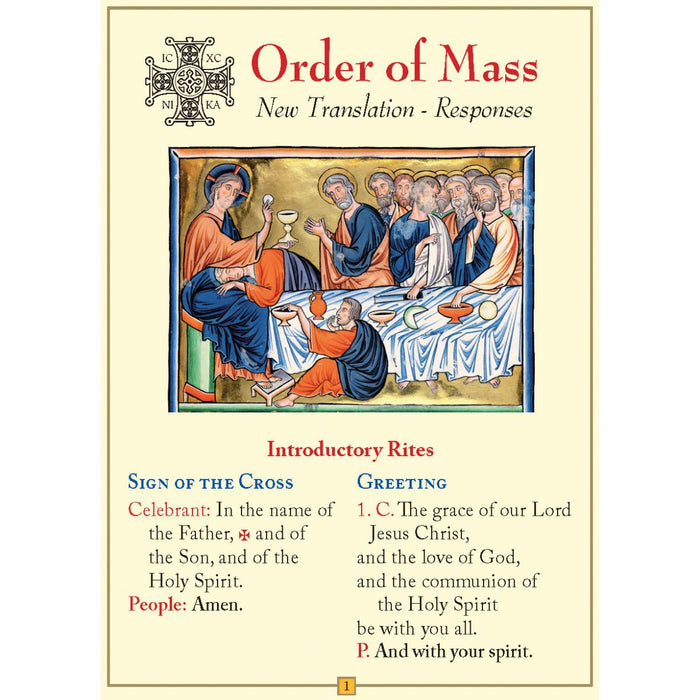 Order of the Mass, 6 Page Mass Responses Leaflet, by CTS Available In 2 Pack Sizes