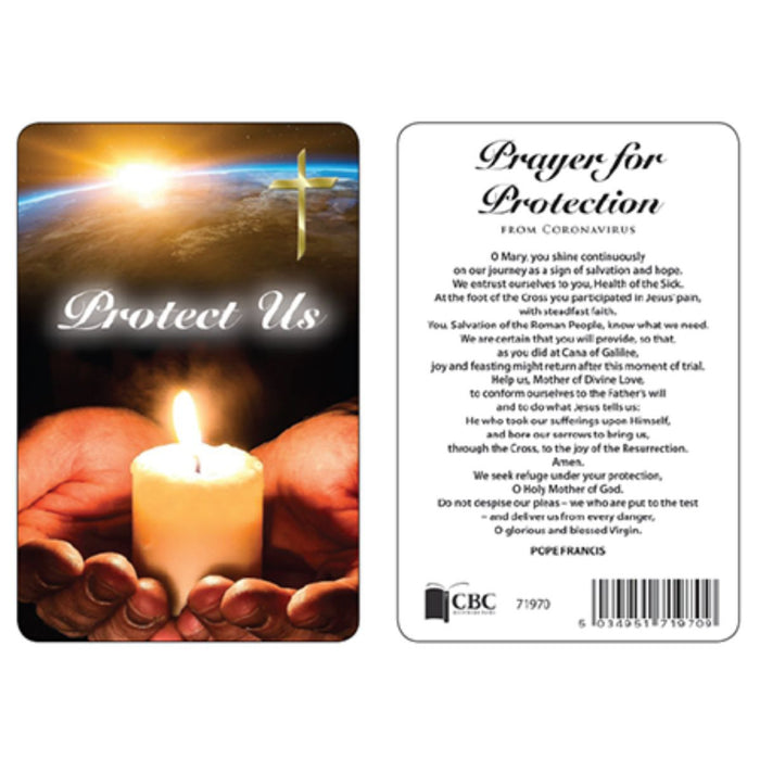 Catholic Prayers, Pope Francis Prayer For Protection From the Corona Virus, Laminated Prayer Card