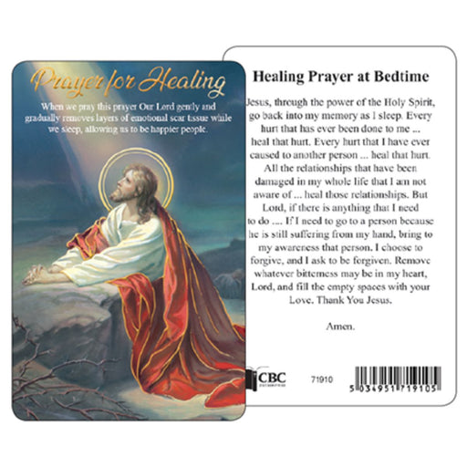 Christian Prayers, Prayer For Healing, Laminated Prayer Card