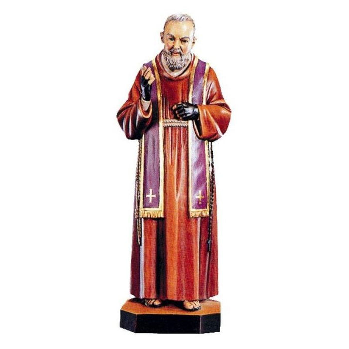 St Padre Pio, Wood Carved Statue Available In 9 Sizes From 25cm to 150cm