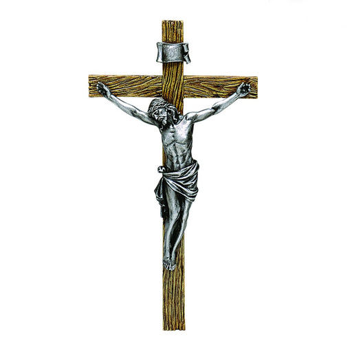 Crucifix 20 Inches High Antique Silver-Coloured Joseph Studio