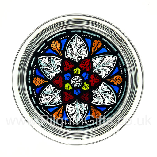 Cathedral Stained Glass, Snowflake Motif Carlisle Cathedral, Paperweight 7cm Diameter