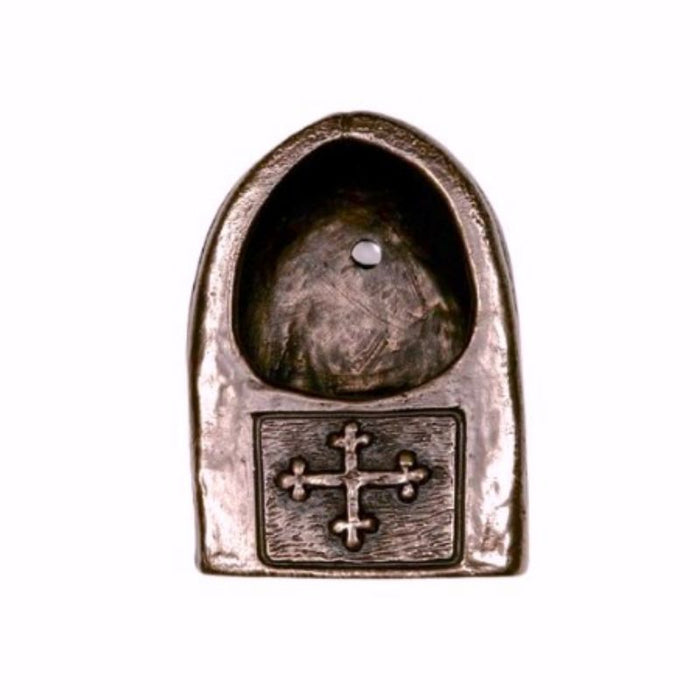 St Bridget Holy Water Font, 9cm High Hand Cast Bronze Resin