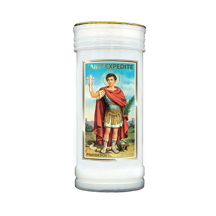 St Expedite Prayer Candle, Burning Time Approximately 72 Hours
