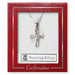 Confirmation Gifts, Sterling Silver Crystal Stone Confirmation Cross, Completed With 18 Inch Length Chain