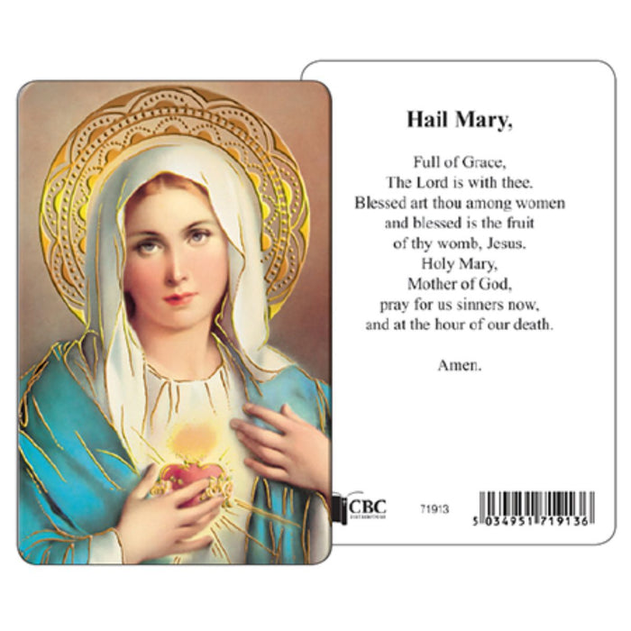 Catholic Prayers The Hail Mary, Laminated Prayer Card
