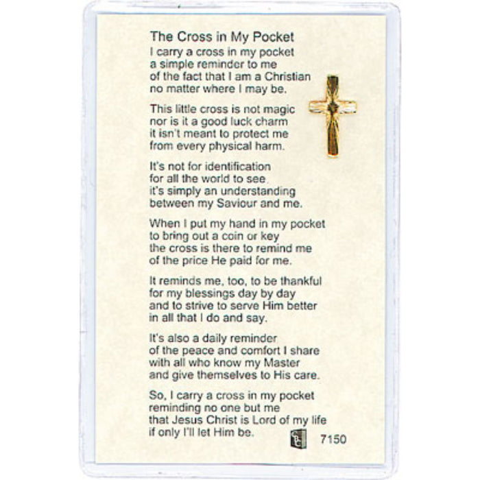 Cross In My Pocket, Prayer Card & Cross